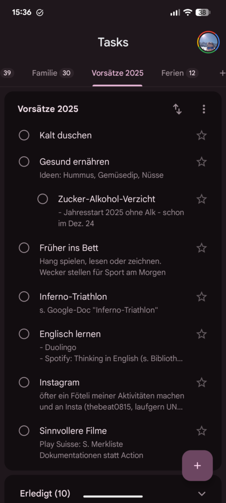 Vorsätze 2025